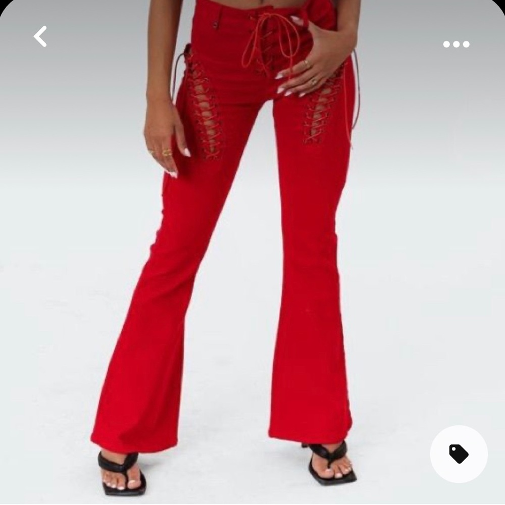 edikted red flare pants